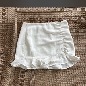 Cotton Candy White Ruffle Mini Skirt